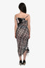 Atlein Black/White Graphic Mess Cinched Side Midi Dress Size 38