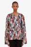 Marni Brown/Burgundy Patterned Long Sleeve Blouse Size 46