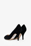 Salvatore Ferragamo Black Suede Peep Toe Heels Size 7