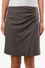 Etro Brown Wool Ruched Mini Skirt Size 40