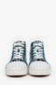 Christian Louboutin Blue Animal Print Lou Spikes High Top Sneakers Size 45 Men's