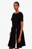 Oscar de la Renta Black Tie Detail SS Midi Dress Size 10