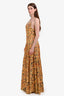 Agua by Agua Bendita Yellow/Navy Linen Maxi Dress Size L