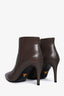 Prada Grey Smooth Leather Pointed Toe Ankle Boots Size 36.5