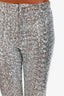 Isabel Marant Silver Micro Sequin High Waisted Pants Size 40