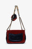 Pre-loved Chanel™ 2017-18 Red/Navy Velvet Paris-Cosmopolite Private Affair Flap Bag