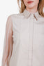 Brunello Cucinelli Brown Silk Button Up Shirt Size XS