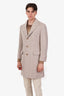 Brunello Cucinelli Beige Wool Cashmere Herringbone Coat Size 46 Men's