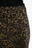 Favorite Daughter Green/Black Leopard Print Satin Midi Skirt Size M