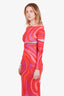 Pucci Pink Sheer 'Marmo Print' Maxi Dress Size 2