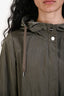 Herno Olive Green Long Rain Jacket Size 40