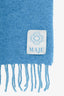 Maje Blue Alpaca Virgin Wool Scarf