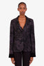 Etro Black Patterned Single Breasted Blazer Size 42