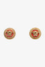 Versace Red/Gold Medusa Stud Earrings