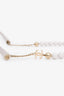 Pre-loved Chanel™ 23P White Frame CH5487 Square Sunglasses With Bead Chain