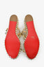 Christian Louboutin Metallic Gold Leather Stud Platform Sandals Size 39