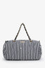 Pre-loved Chanel™ 24M Coco Beach Black/White Striped Nylon Bowling Bag