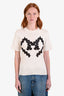 Louis Vuitton 2017 Cream Wool Cashmere Black Lace Detail Jersey Top Size XS
