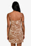 Faithfull The Brand Brown Zebra Print Tank Mini Dress Size 4