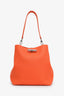 Longchamp Orange Leather Le Roseau Bucket Bag