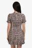 Sandy Liang Pink/Black Tweed with Mesh S/S Mini Dress Size 36
