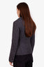 Loro Piana Black/White Cashmere Button Down Jacket Size 42