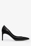 Rene Caovilla Black Satin Crystal Lined Pointed Heels Size 38
