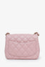 Pre-loved Chanel™ 2022+ Light Pink Quilted Lambskin Mini Square Flap Bag