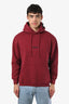 Vetements Burgundy Cotton Logo Hoodie Size S