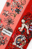 Salvatore Ferragamo Red Silk Floral Print Twilly