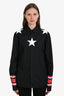Givenchy Black/White Cotton Star Print Collar Button Down Long Sleeve Shirt Size 38