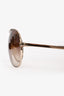 Tom Ford Gold/Brown Aviator Sunglasses