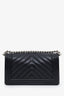 Pre-loved Chanel™ 2019 Black Chevron Caviar Leather Medium Boy Bag SHW