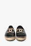 Pre-loved Chanel™ Black/Cream Leather CC Espadrilles Size 38