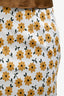 Tibi Cream/Yellow Sunflower Midi Skirt Size 8