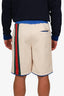 Gucci Beige Web Striped Bermuda Shorts Size M Men's