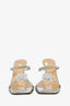 Mach & Mach Silver/Clear PVC Crystal Embellished Heels Size 37