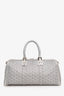 Goyard 2007 Silver Goyardine Croisiere 35 Boston Bag
