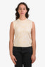 Versace Cream/Gold Barocco Printed Silk Blend Sleeveless Sweater Size 42
