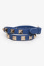 Valentino Blue Leather Rock Studs Bracelet