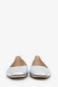 Jimmy Choo Silver Square Toe Ballet Flats Size 39.5