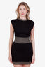 Balmain Black/Gold Sparkly Knit Short Sleeve Mini Dress Size 36