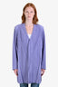 Issey Miyake Homme Plisse Purple Pleated Padded Shoulder Midi Cardigan Size 3