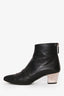 Pre-loved Chanel™ 2018 Black Leather Canvas Interlocking CC Logo Boots Size 38