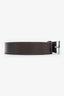 Gucci Brown Plutone Calfskin Interlocking G Plaque Belt Size 90