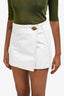 Ganni White Wrap Denim Mini Skirt Size 34