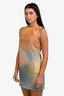 Staud Beige Multicolour Linen 'Boa' Mini Dress Size XS