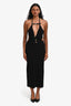 Cult Gaia Black Knit Wave Strappy Midi Dress Size S