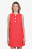 Miu Miu Red Embellished Button Sleeveless Mini Dress Size 40