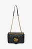 Gucci Black Leather GG Marmont Large Shoulder Bag